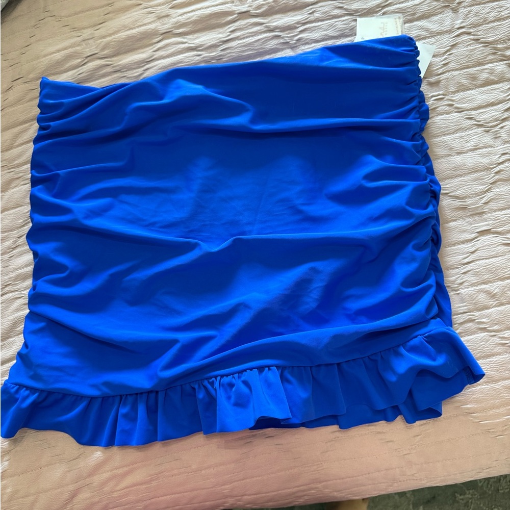 RAISINS Blue Swim skirt with Ruching NWT- 16W - Picture 3 of 9